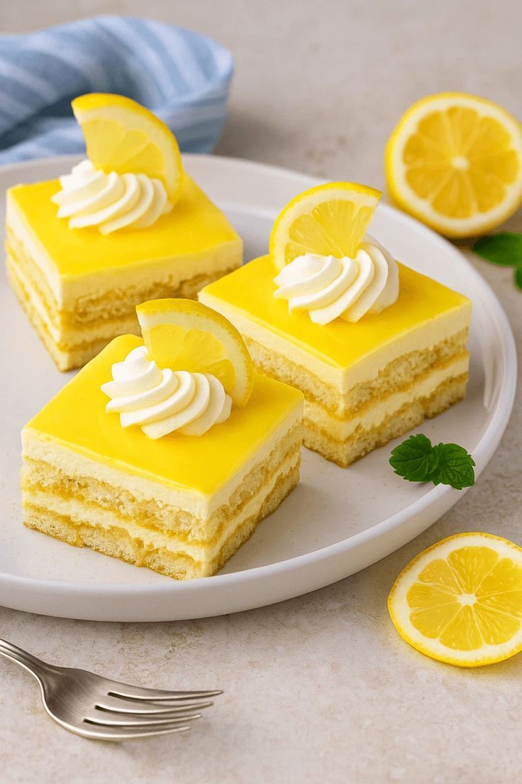 Lemon Drizzle Cake Slice